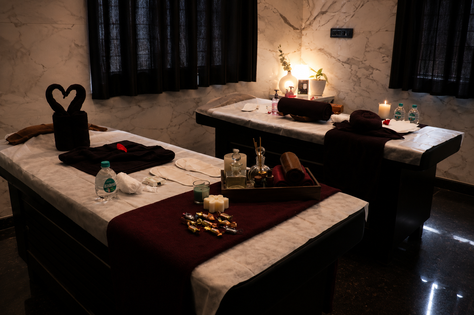 Spa candles ambience
